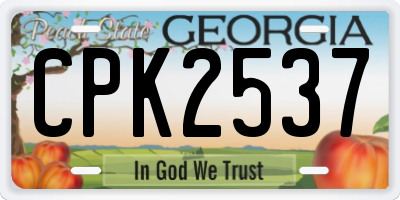 GA license plate CPK2537