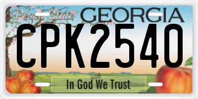 GA license plate CPK2540