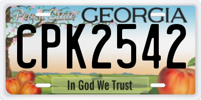 GA license plate CPK2542