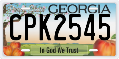 GA license plate CPK2545