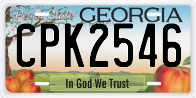 GA license plate CPK2546