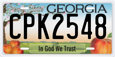 GA license plate CPK2548