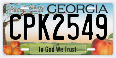 GA license plate CPK2549