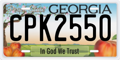 GA license plate CPK2550