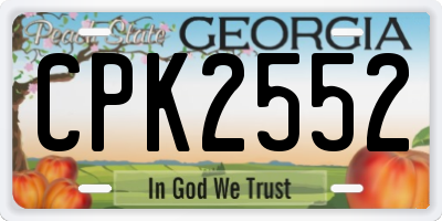 GA license plate CPK2552