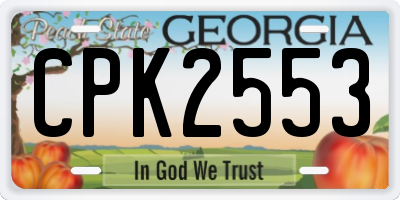 GA license plate CPK2553