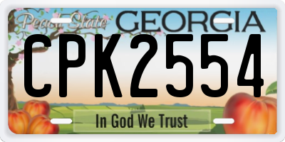 GA license plate CPK2554