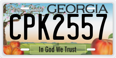GA license plate CPK2557