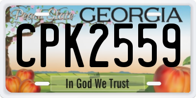 GA license plate CPK2559