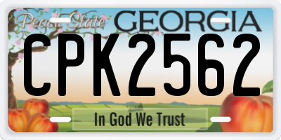 GA license plate CPK2562