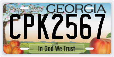 GA license plate CPK2567