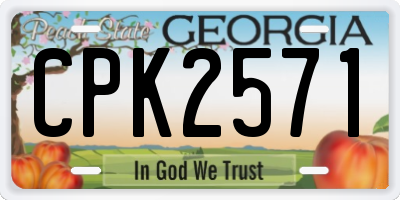 GA license plate CPK2571
