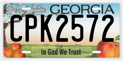 GA license plate CPK2572