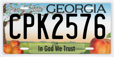 GA license plate CPK2576
