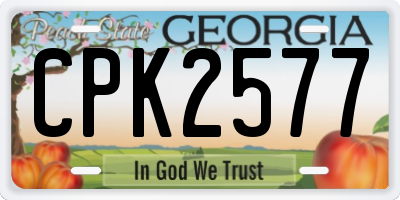 GA license plate CPK2577