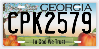 GA license plate CPK2579