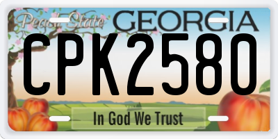 GA license plate CPK2580