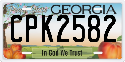 GA license plate CPK2582
