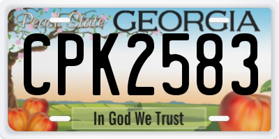 GA license plate CPK2583