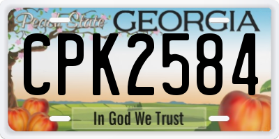 GA license plate CPK2584