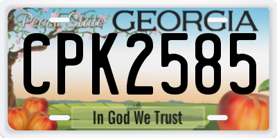 GA license plate CPK2585
