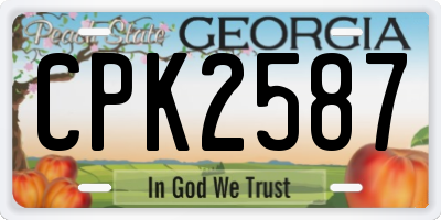 GA license plate CPK2587