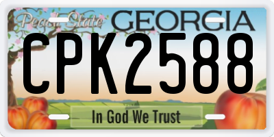 GA license plate CPK2588