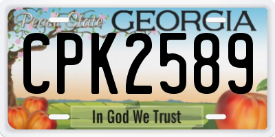GA license plate CPK2589