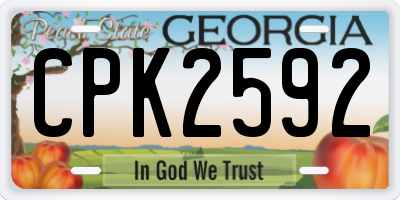 GA license plate CPK2592