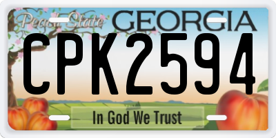 GA license plate CPK2594