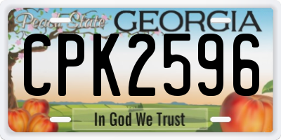 GA license plate CPK2596
