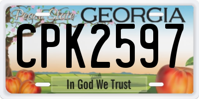 GA license plate CPK2597