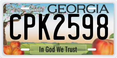 GA license plate CPK2598