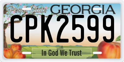 GA license plate CPK2599