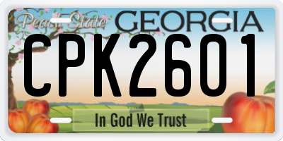 GA license plate CPK2601