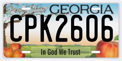 GA license plate CPK2606