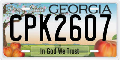 GA license plate CPK2607