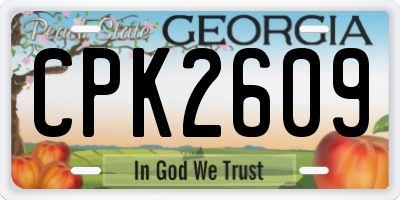 GA license plate CPK2609