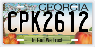 GA license plate CPK2612