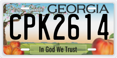 GA license plate CPK2614