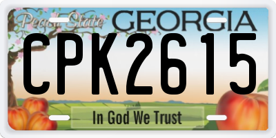 GA license plate CPK2615