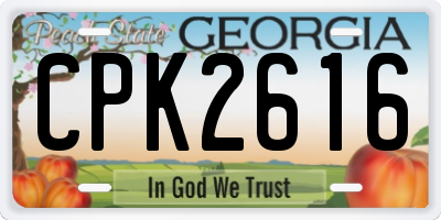 GA license plate CPK2616