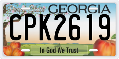 GA license plate CPK2619