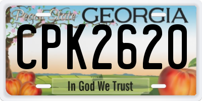 GA license plate CPK2620