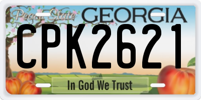 GA license plate CPK2621