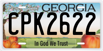 GA license plate CPK2622