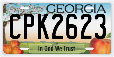 GA license plate CPK2623