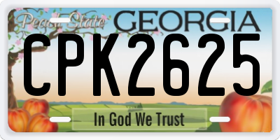 GA license plate CPK2625
