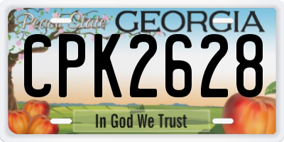 GA license plate CPK2628