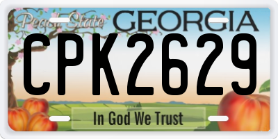 GA license plate CPK2629